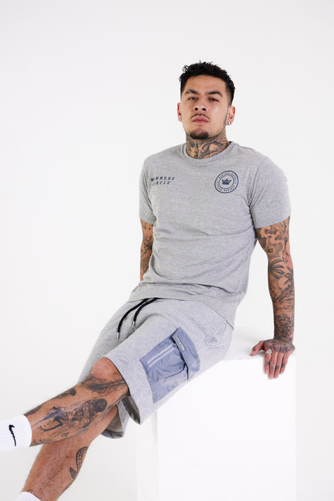 round neck t shirt for men in Grey