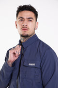 Side view of Men's Navy Bomber Jacket